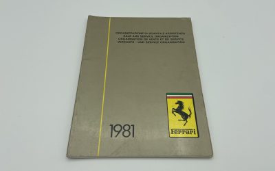 Ferrari 1981 Dealer Directory/ Sale and Service Organization #192/80