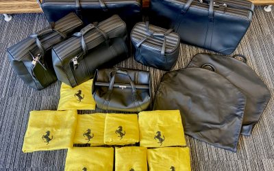 Ferrari 550 Maranello 8-Piece Schedoni Black Leather Luggage Set, Suitcases, Suit-carrier – Complete