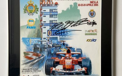 Ferrari Formula 1 San Marino Grand Prix, Framed Signature – Signed by Michael Schumacher – 2005
