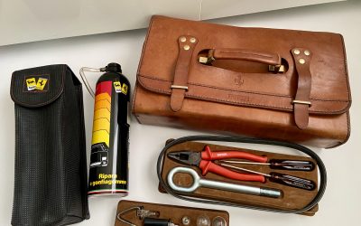 Ferrari 348 and Mondial T Schedoni Leather Toolkit Bag, Complete